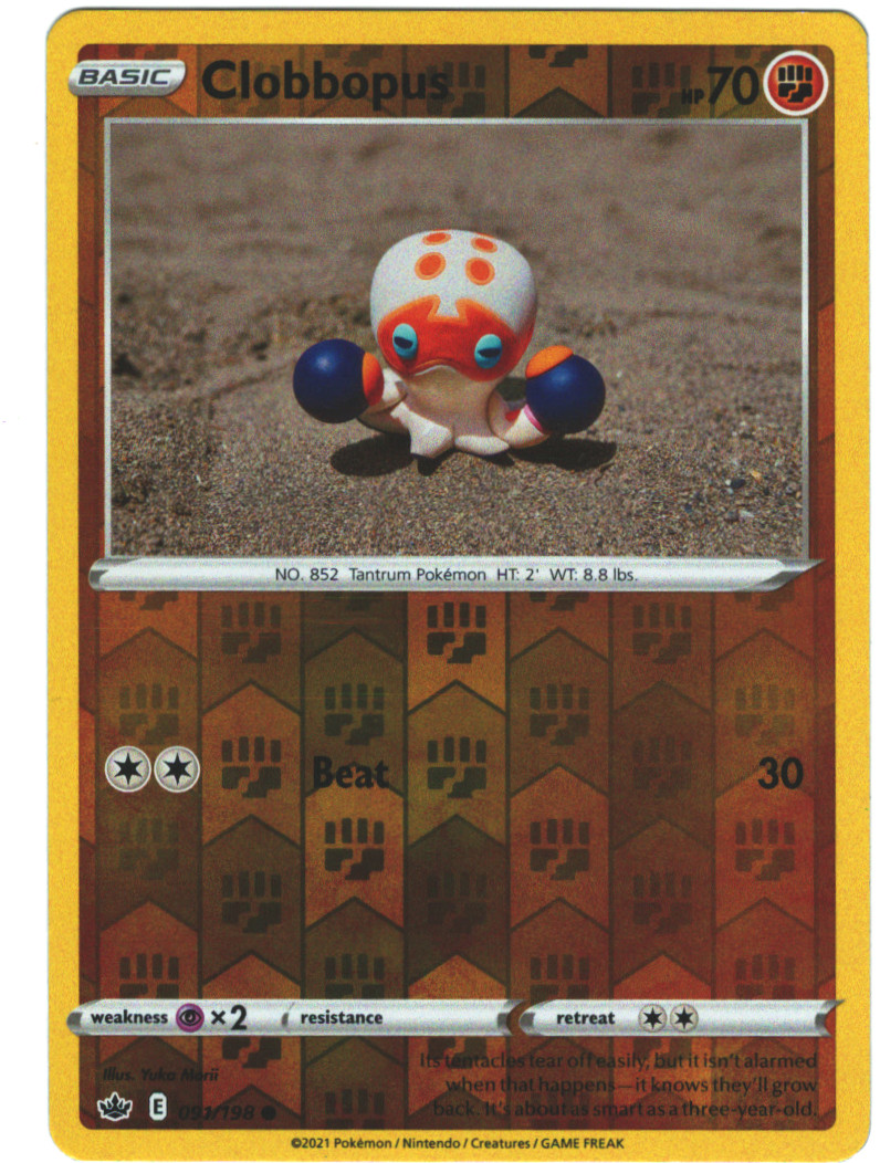 Clobbopus 91/198 Chilling Reign Reverse Holo Common Pokemon Card TCG 091/198