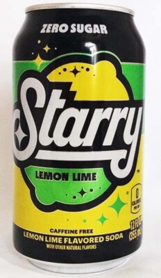 Starry ZERO Lemon-Lime USA 2023 NEW FULL 12oz 355ml Can Pepsi x-TWST/Sierra Mist