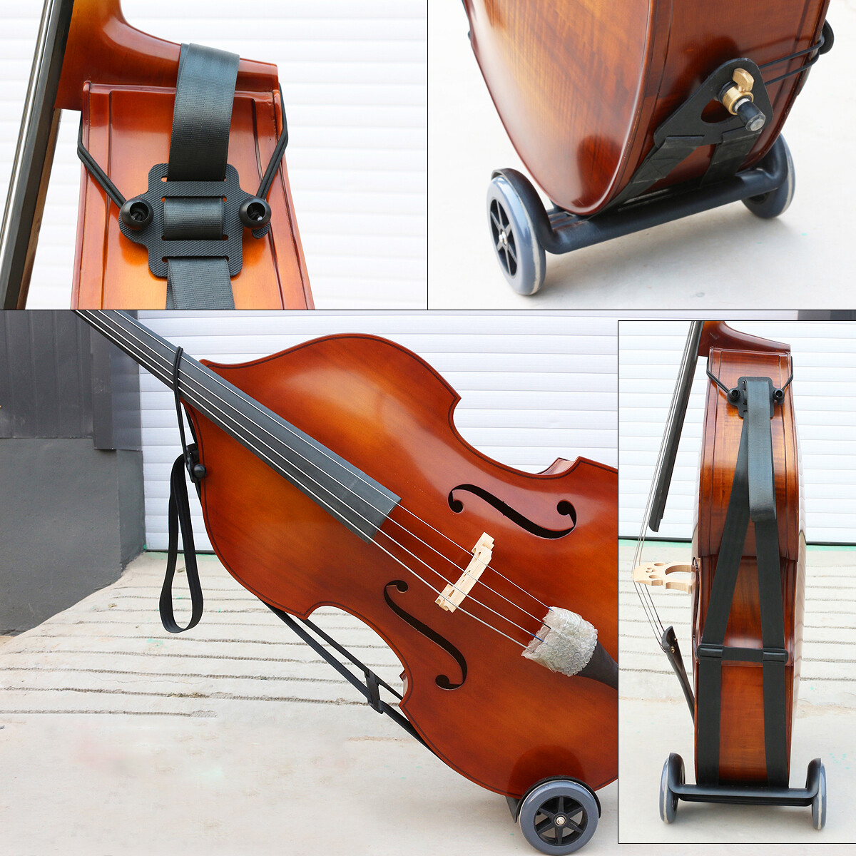 Double Bass Wheel Alternative Upright Double Bass Cart Trolley