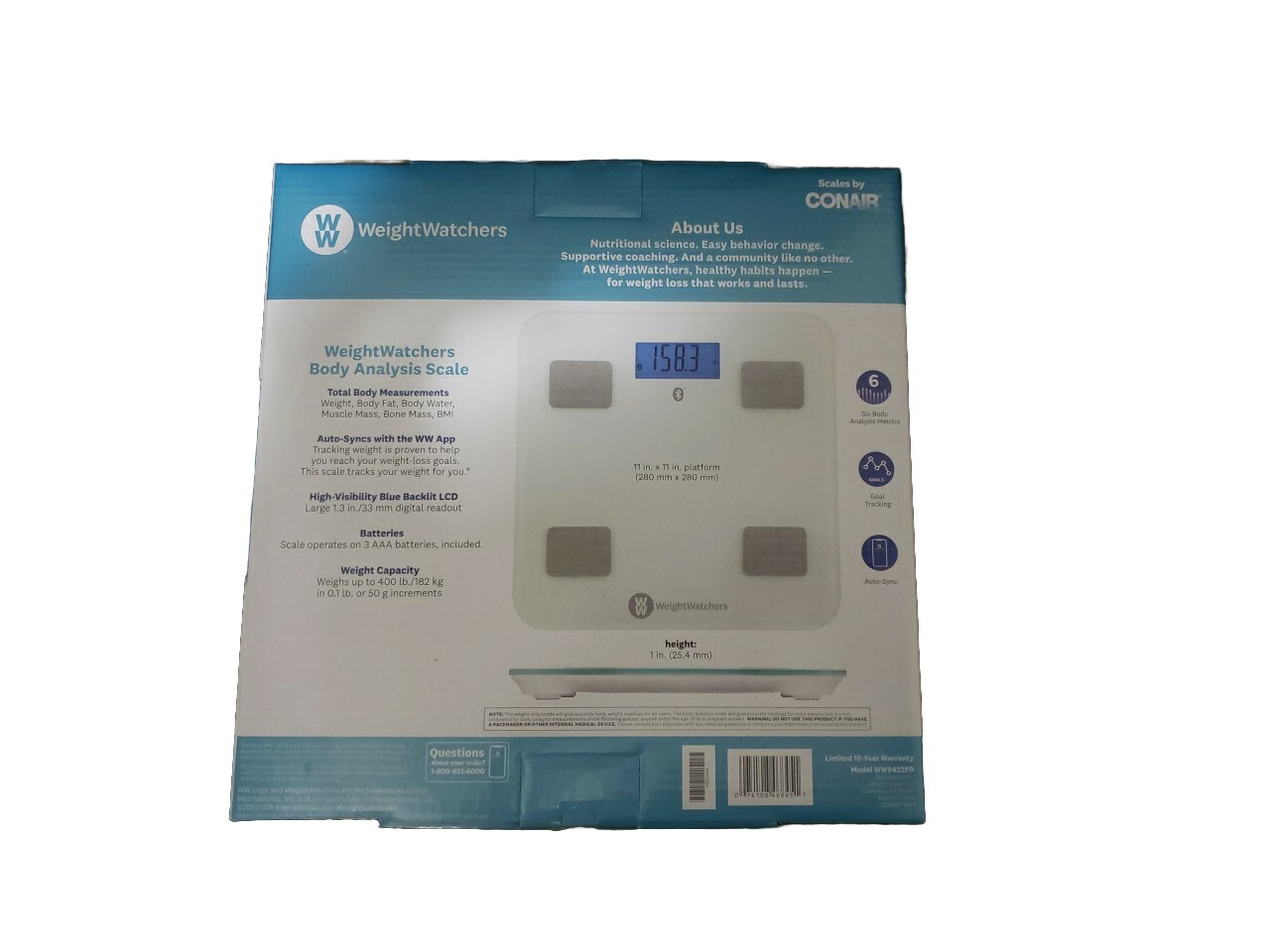 Weight Watchers WW Bluetooth Smart Scale - White (WW942ZFR) 74108468451 ...