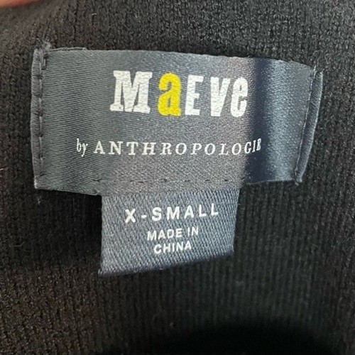 Maeve by Anthropologie Black Long Sleeve Scenic Artsy Mini Sweater Dress XS - Picture 10 of 10