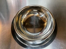 4" STAINLESS STEEL Standard Pet Dog Puppy Cat Food or Water Bowl No Slip Skid