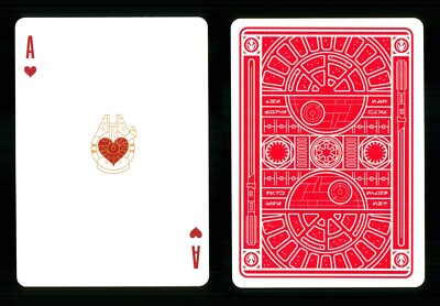 Playing card Star Wars Dark Side Red Millennium Falcon - Ace of Hearts ZT 24