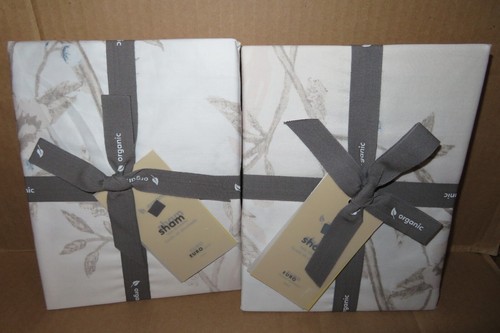 West Elm Organic Sateen Chinoiserie Euro Shams Set of two Misty Rose New - Picture 5 of 9