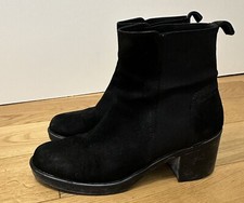 Vagabond Damen Stiefeletten Gr.40 Blockabsatz Ankle Boots Leder Schwarz Plateau