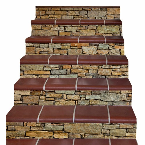 6x 3D Stair Riser Decals Wall Tile Mural Staircase Stickers Vinyl DIY Home Decor - Picture 43 of 62