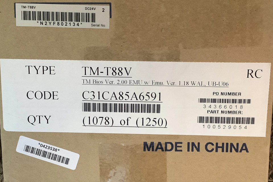 Epson TM-T88V Receipt Printer - PoweredPlus USB NEW P/N: C31CA85A6591. Brand New - Image 3 of 4