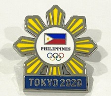 2020 Tokyo Olympic Games Dated NOC Philippines Committee Pin Badge 2021 RARE