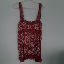 Intimately Free People All Nighter Trapeze Mini Dress Med Red NWT