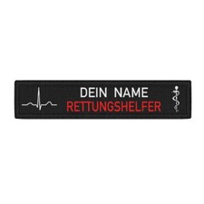 RETTUNGSHELFER QRS Komplex Patch Herzlinie Feuerwehr personalisierbar #39147