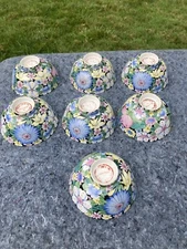 ( Set of 7) Vintage Tao Fong Shan Rice bowl handpainted Hong Kong*RARE* 4.5in
