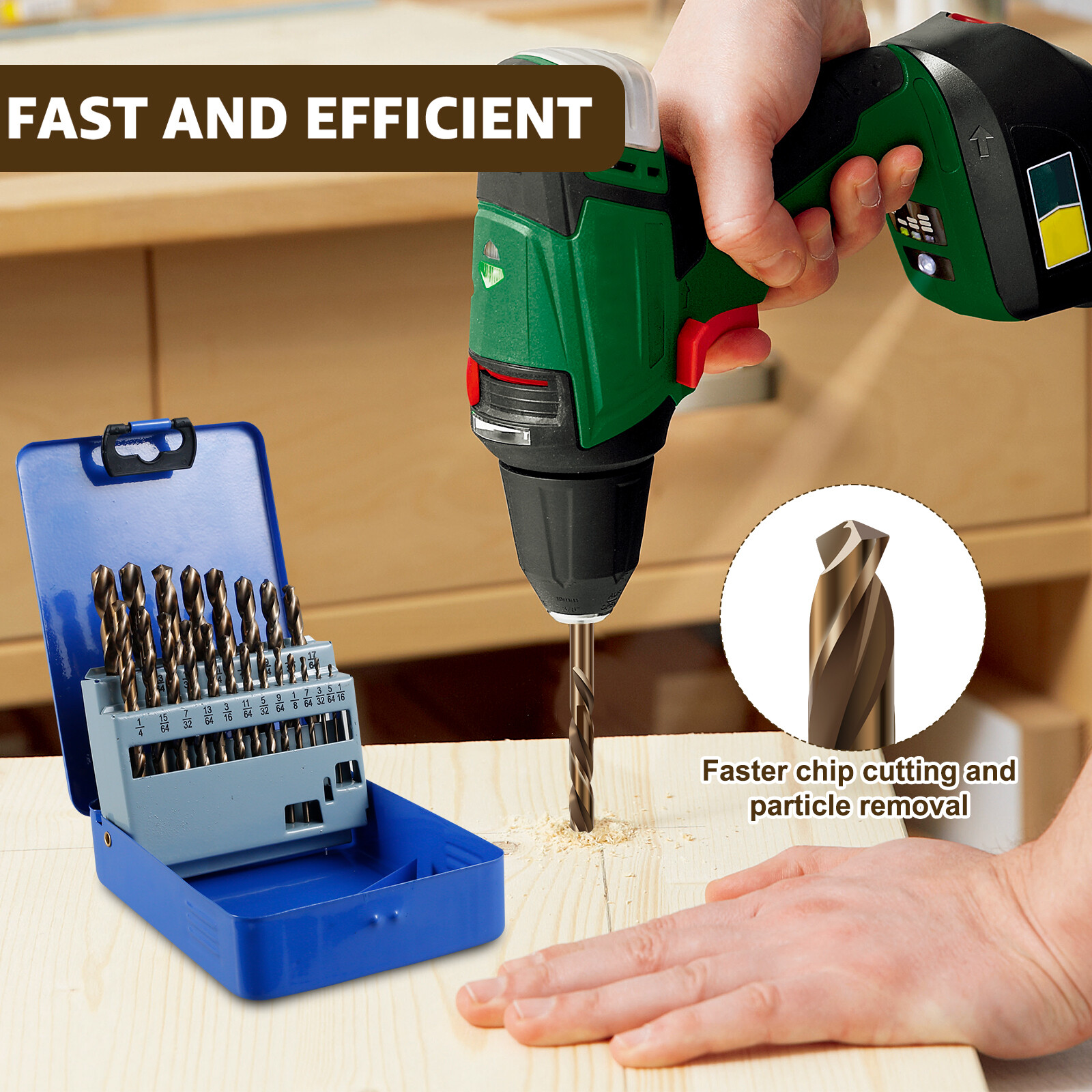 13X Cobalt Drill Bits Set 1/16inch1/4inch 13 Sizes Twist M35 High