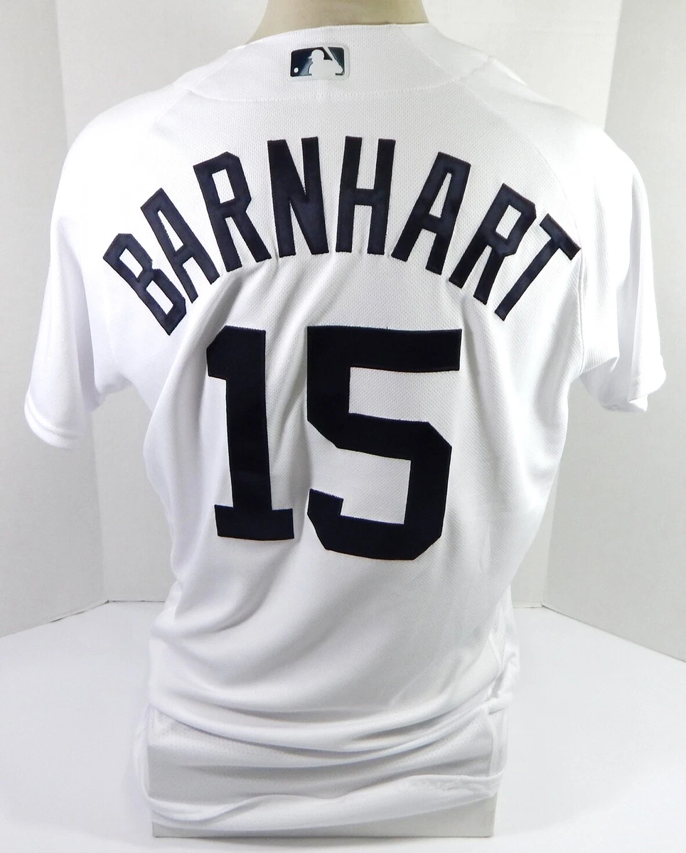 2022 Detroit Tigers Tucker Barnhart #15 Game Issued White Jersey El Tigres  KB P