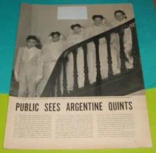 1953 ARTICLE/THE DILIGENTI FAMILY/ARGENTINA QUINTUPLETS/QUINTS/Oversized Pages