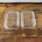 (2) Vintage PYREX Lid 501-C Refrigeration Dish Clear Glass
