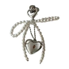 Pearls Beaded Phone Charm Bowknot Heart Phone Lanyard for Fashion Individuals