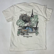 Abercrombie & FItch Paris Graphic T-shirt Men Small Soft A&F Essentials