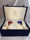 Faberge Odessa Cut to clear red/blue martini set in presentation box — photo 1