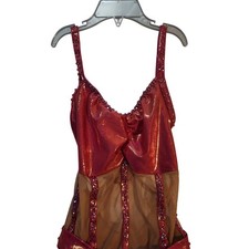 Sparkly Pink Dance Skate Leotard Costume Sequin Rhinestone Toddler Child L 10