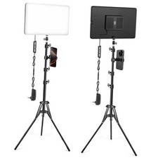 2-Pack LED Video Light Kit with 63'' Tripod Stand, 2500K-8500K Dimmable 2 Pack