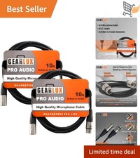 XLR Microphone Cable Fully Balanced 10 Feet 2 Pack Tangle Free Professional