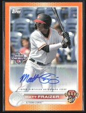 Matt Fraizer 2022 Topps Pro Debut Orange Auto /25 #PD-184 Altoona Curve