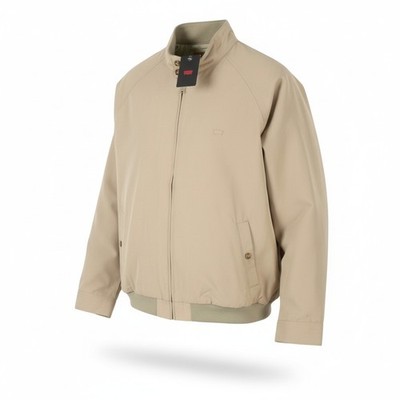 LEVI'S Herrenjacke XS Beige Bandkragen Full Zip Leicht Bomberjacke
