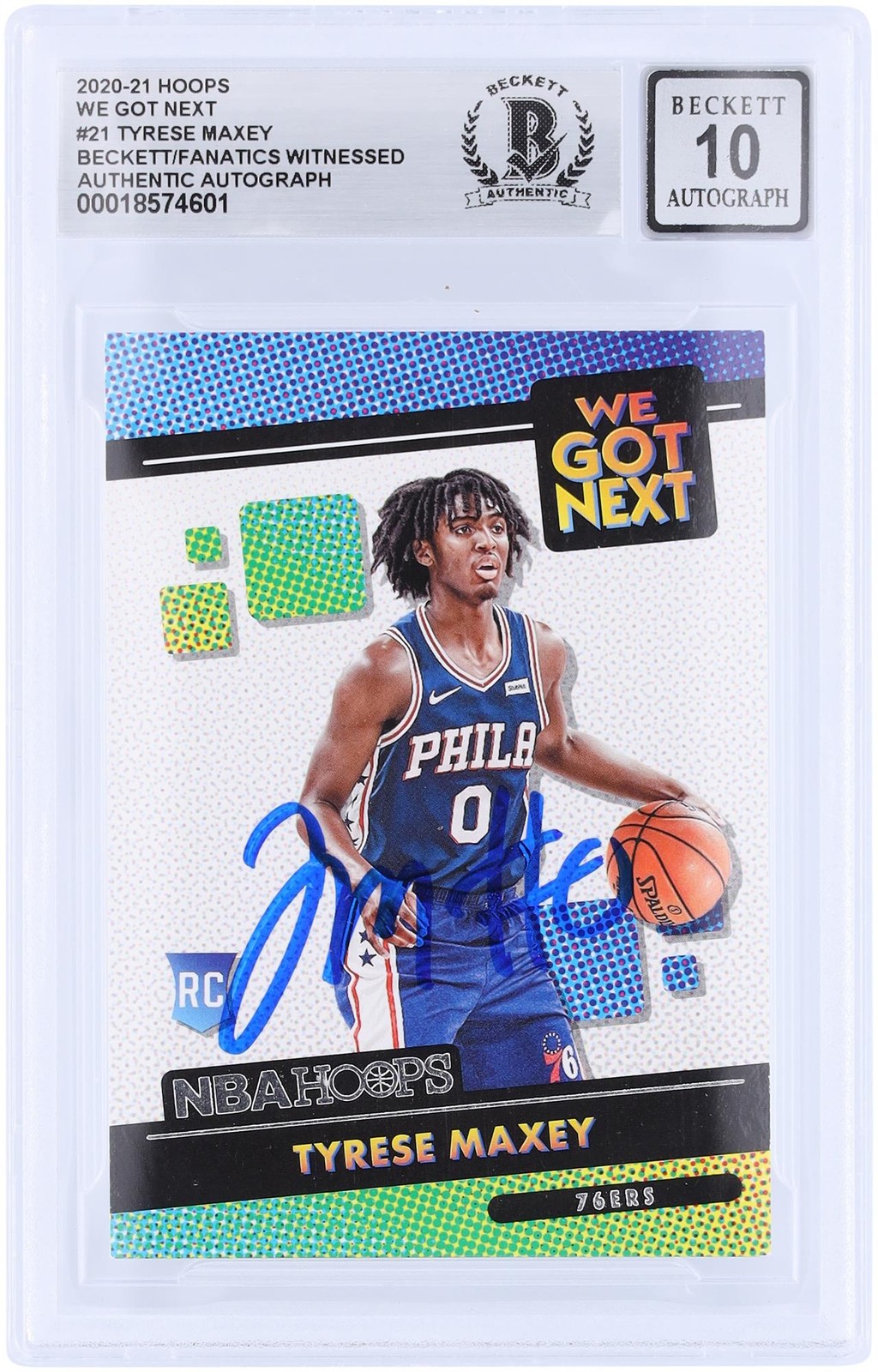 Tarjeta autografiada Tyrese Maxey 76ers de baloncesto en losa artículo #14317842 certificado de autenticidad