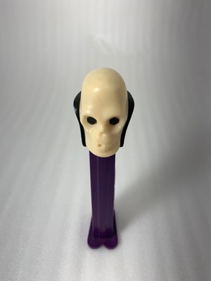 1971 Vintage - DR. SKULL PEZ DISPENSER Purple Stem Halloween SLOVENIA 4.25'' Tall