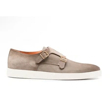 Santoni Bankable Suede Monk Shoes