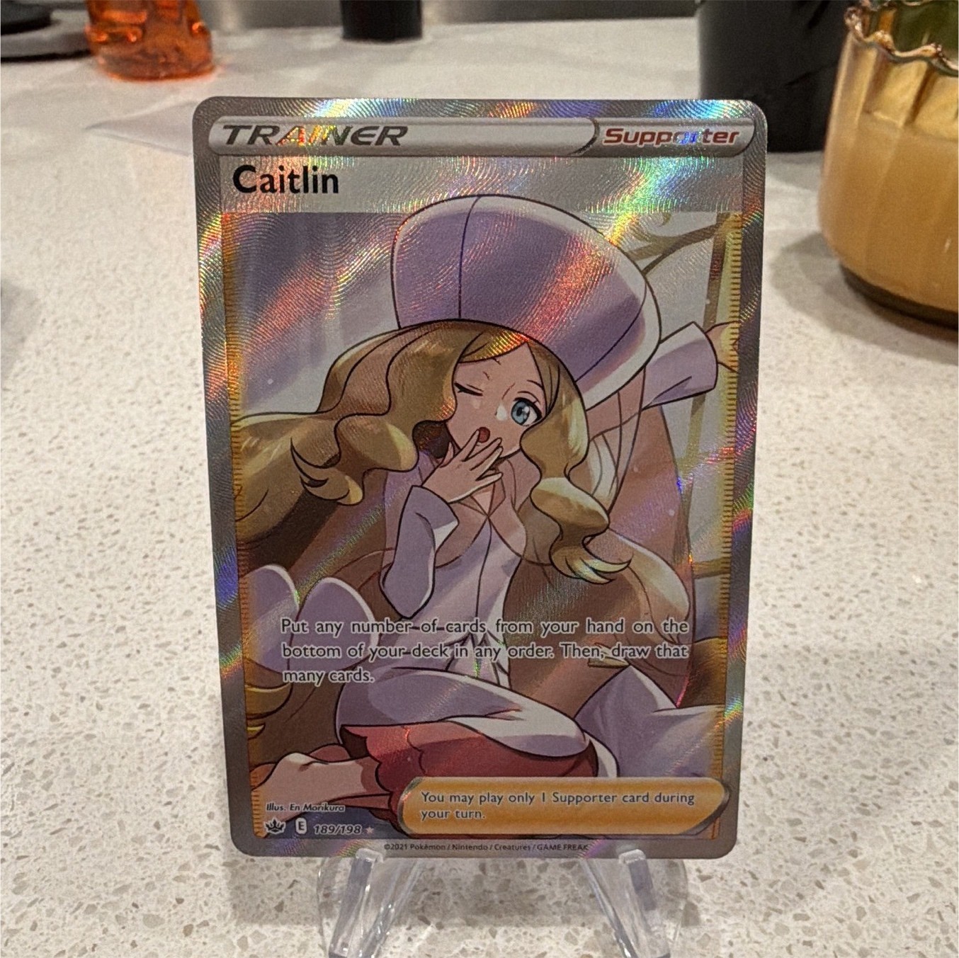Pokemon TCG Caitlin 189/198 Chilling Reign Full Art Holo Ultra Rare English
