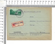 Not R-Zettel 1947 Ludwigshafen Rhein Rheinland-Pfalz Einschreiben Berlin ; 62618
