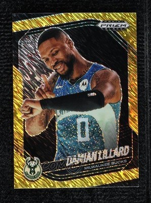 2024-25 Panini Prizm Black FOTL Gold Shimmer 6/10 Damian Lillard #91 1b7p