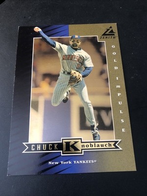1998 Pinnacle Zenith 5x7 Gold Impulse /100 Chuck Knoblauch #Z20