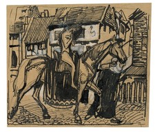 G. MAYR (1880-1916), The Riding Lady Godiva, Coventry, Felt Tip Pen Modernity
