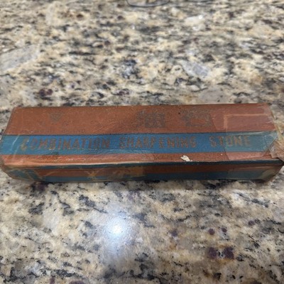 Vintage Diamond Brand Combination Sharpening Stone Aluminum Oxide (bh)