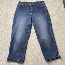 NYDJ Karen Capri Jeans Womens 10 29x22 Blue Medium Wash High Rise Stretch