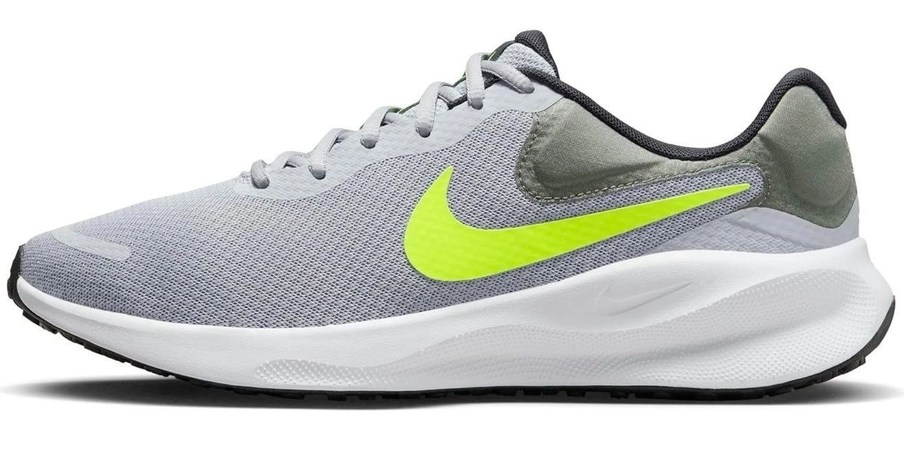 Nike Revolution 7 Wolf Grey/Volt Men's Running Shoes - MULTIPLE Sizes FB2207-002