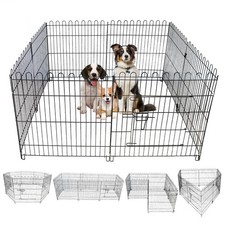 Foldable Metal Dog Playpen, Portable Pet Pen Puppy Exercise Pens 8 Panels Sma...