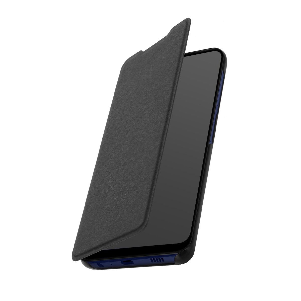 Étui portefeuille en cuir noir pour Galaxy A04S avec porte-cartes intégré