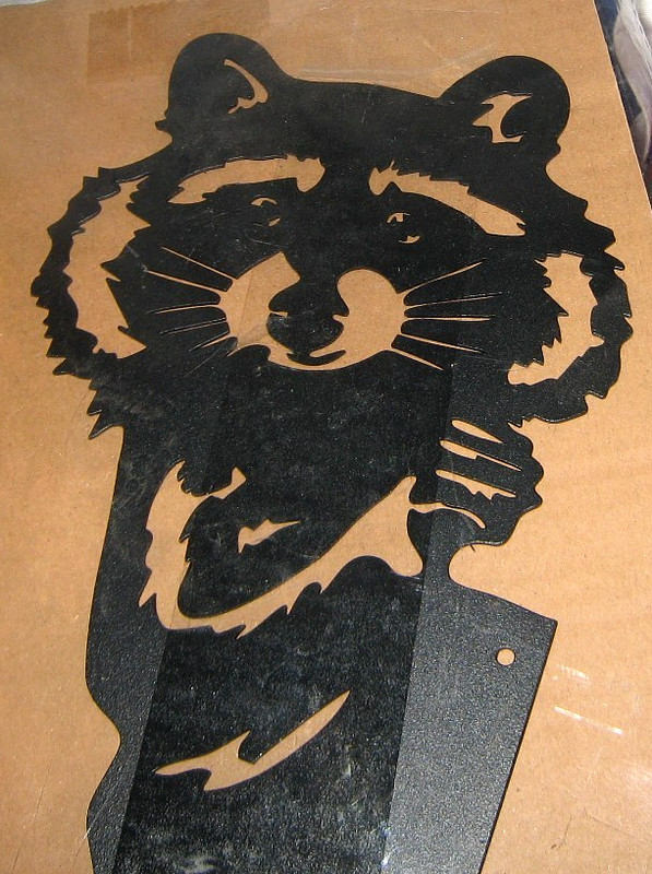 Raccoon Metal Wall Art Decoration - NEW - Estate sale item