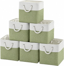 Fabric Storage Cubes, 11 Inch Cube Storage Bin with Handles, 11X11Cube Storage O