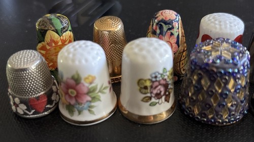 Vintage Lot Of 14 Porcelain English Austria Japan Metal Thimbles - 第 3/7 張圖片