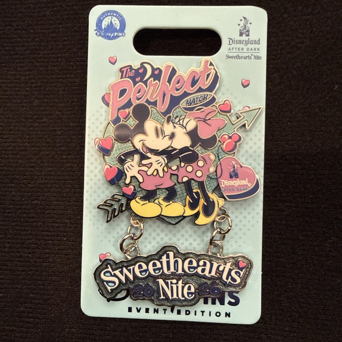 2026 Disneyland Sweethearts Nite Event Pin and lanyard Limited