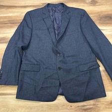 Brooks Brothers Sport Coat Men 48L Herringbone Wool Regent Fit Navy Blue Classic