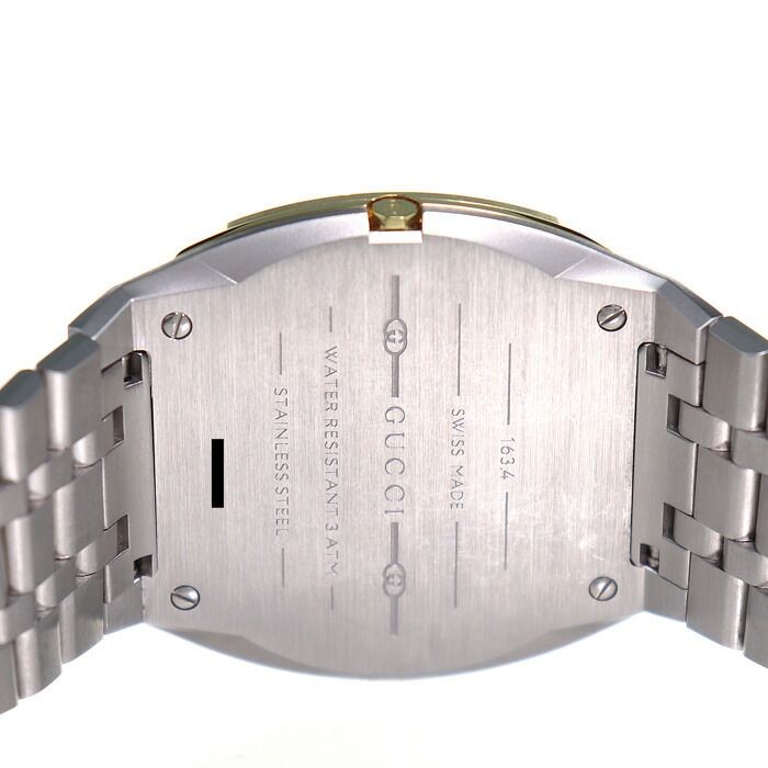 Gucci 25H Quartz Steel Gold Watch 38mm SS Bracelet 18K Gold Plated Used From Jap thumbnail 8