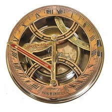 5 inches Functional Large Sundial Compass in Handcrafted Rosewood Case Top Grade