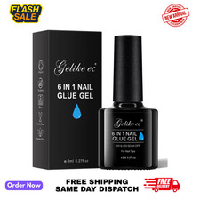 Gelike Ec Gel Nail Glue - 6 in 1 UV Nails Glue Base Coat for Nail Tips, Strong