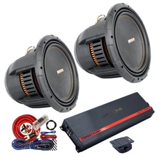 2x Memphis Audio MOJO1212 12" 3000W Subwoofers + Warzone 3500W Amp Bundle