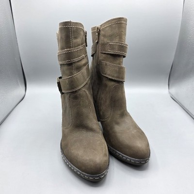 Nero Giardini Booties Womens 37 Brown Leather Ankle Strap Buckle High Heel Dress